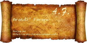 Arató Ferenc névjegykártya